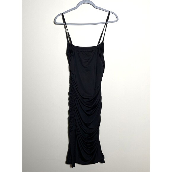 Princess Polly Adalee Midi Dress Black Women's Thigh Slit Size 8 Party Cocktail - Picture 4 of 11